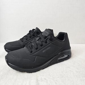 🖤Skechers Black Slip Resistant Work Shoes Womens Size 7 Relaxed Fit Uno